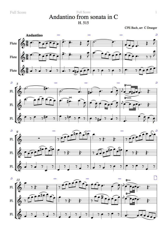 J.C Bach Andantino from Sonata in C Trio